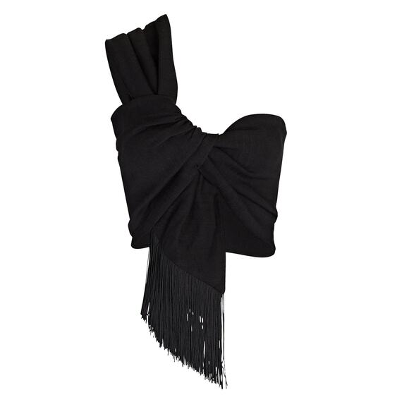 Just Bee Queen Luna Oneshoulder Fringed Crop Top - M - Picture 1 of 6